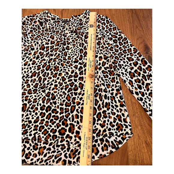 TALBOTS Cheetah Print Blouse, Large, Long Sleeve, Lightweight, Top, Animal - Picture 7 of 9